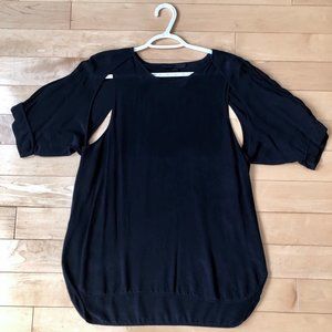 Alexander Wang Overlap Layered Back Cutout Silk Top